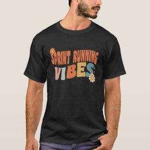 Groovy Sprint Running Vibes Costume Retro Teacher T Shirt