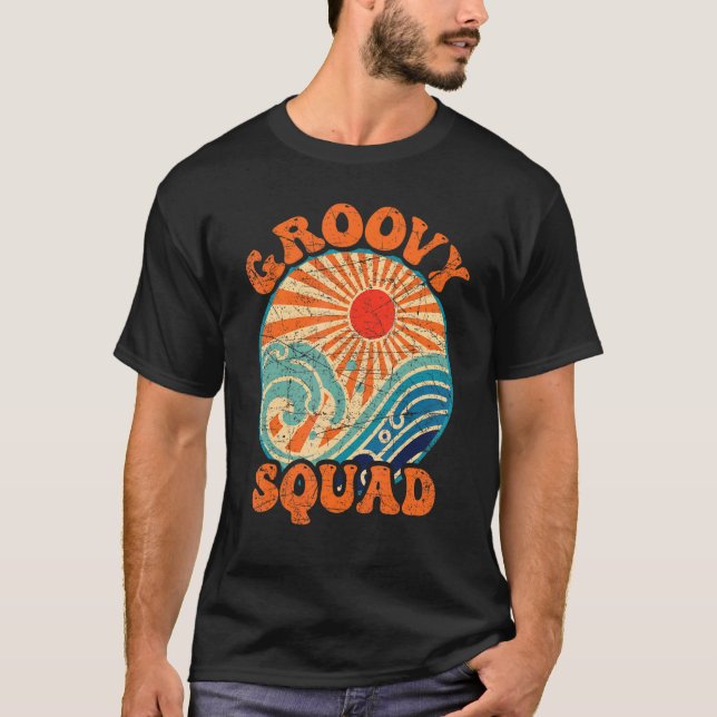 Groovy Squad 70s Aesthetic Nostalgia Retro 70s Par T Shirt (Framsida)
