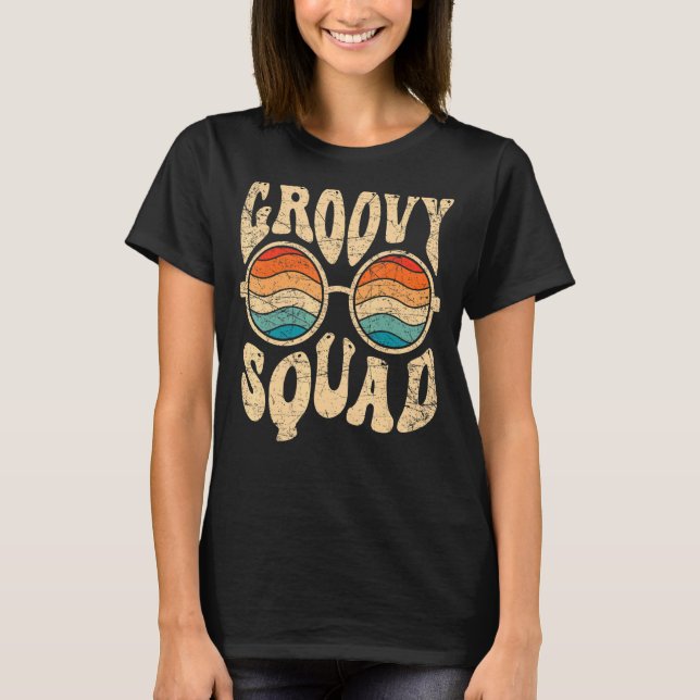 Groovy Squad 70s Aesthetic Nostalgia Retro 70s Par T Shirt (Framsida)