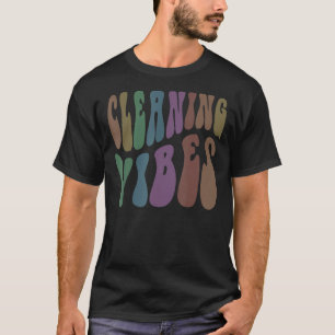 Groovy STÄDNING VIBES Custodian Peace Kärlek House T Shirt