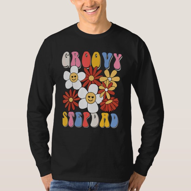 Groovy Stepdad Fathers Day Retro 60s 70s 80s Famil T Shirt (Framsida)