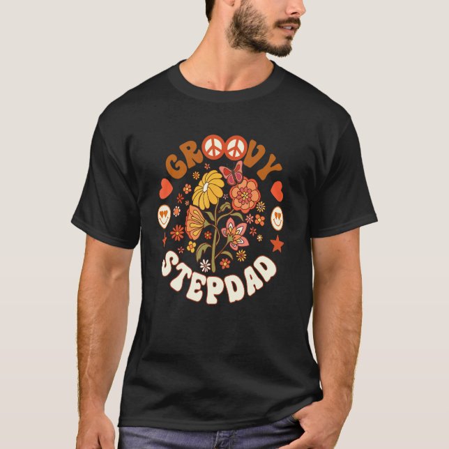 Groovy Stepdad Groovy Birthday Matching Birthday T Shirt (Framsida)