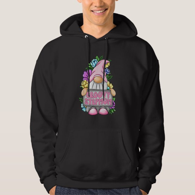 Groovy Stepmom Gnome Happy Mothers Day For Mom Gno Hoodie (Framsida)