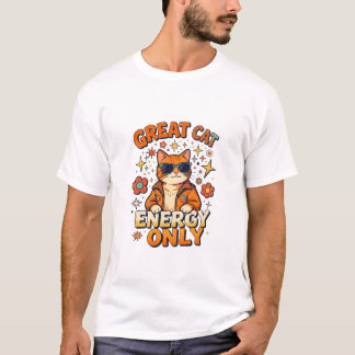 Groovy Stor Katt Energi Retro Cool Katt Design T Shirt