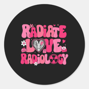 Groovy Stråla Kärlek Radiologi Röntgensjukskötersk Runt Klistermärke