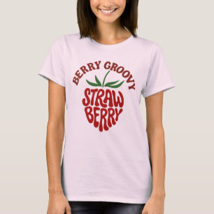 Groovy Strawberry Retro 70s Vibes T Shirt