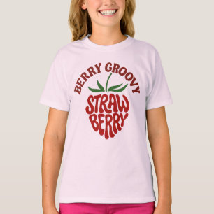 Groovy Strawberry Retro 70s Vibes T Shirt
