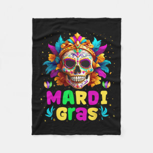 Groovy Sugar Skull Jester Costume Mardi Gras Manar Fleecefilt