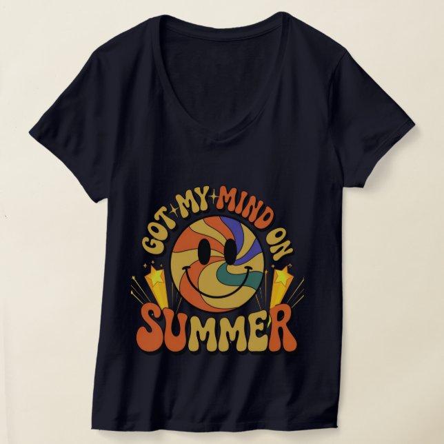 Groovy Summer Vibes Smiley Tee (Laydown)