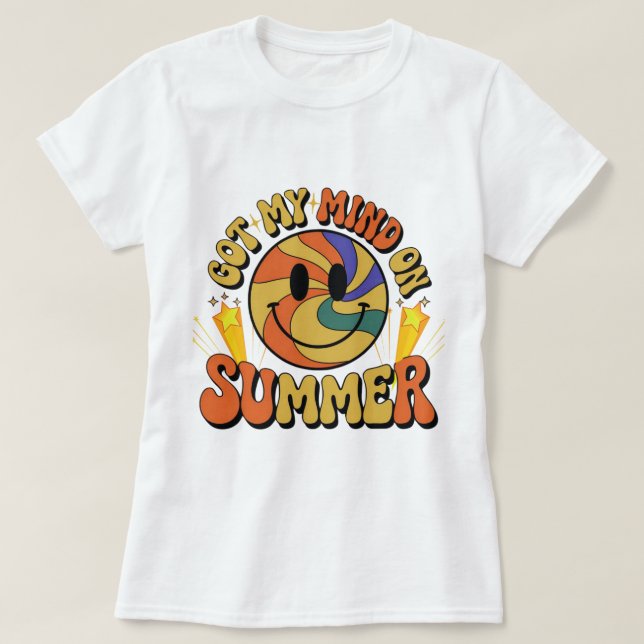 Groovy Summer Vibes Smiley Tee (Design framsida)