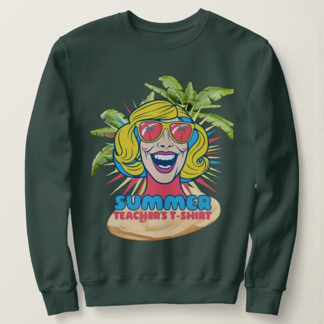 Groovy Summer Vibes Smiley Tee for Teacher (Design framsida)