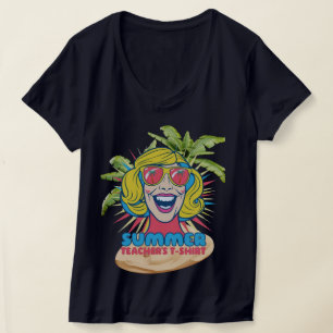 Groovy Summer Vibes Smiley Tee for Teacher