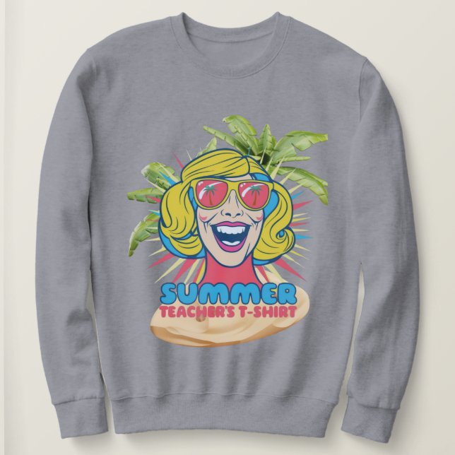 Groovy Summer Vibes Smiley Tee for Teacher (Design framsida)