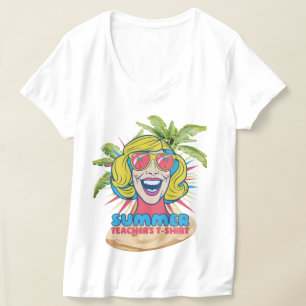 Groovy Summer Vibes Smiley Tee for Teacher
