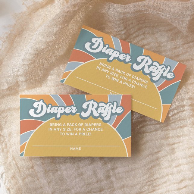 Groovy Sunshine Baby Shower Diaper Raffle Biljett Tilläggskort (Skapare uppladdad)