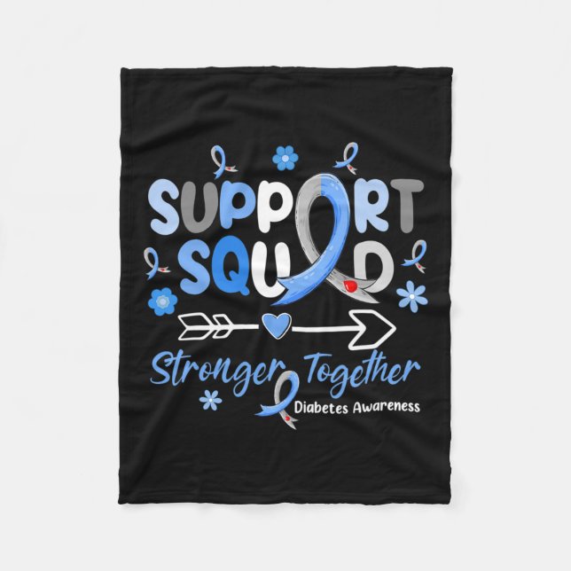Groovy Support Squad Blue Ribbon Diabetes Awarenes Fleecefilt (Framsidan)