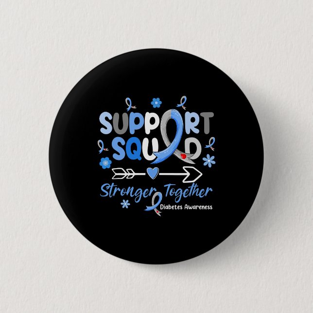 Groovy Support Squad Blue Ribbon Diabetes Awarenes Knapp (Framsida)