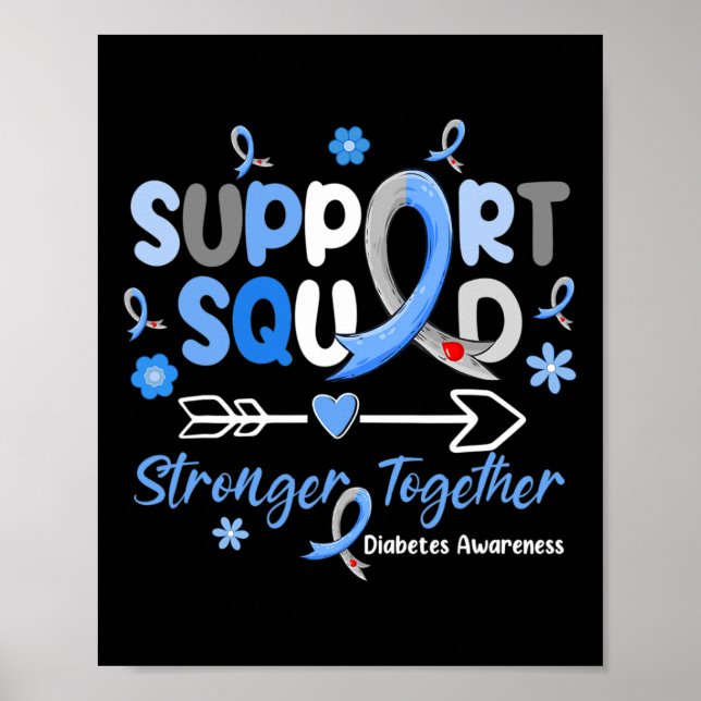 Groovy Support Squad Blue Ribbon Diabetes Awarenes Poster (Framsidan)