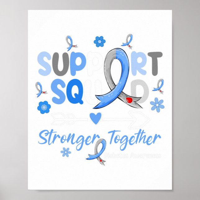 Groovy Support Squad Blue Ribbon Diabetes Awarenes Poster (Framsidan)