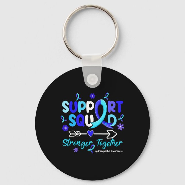 Groovy Support Squad Blue Ribbon Hydrocephalus Awa Nyckelring (Framsida)