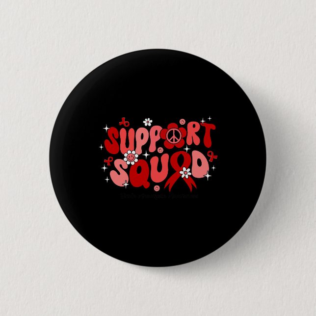 Groovy Support Squad Brain Aneurysm Awareness Gift Knapp (Framsida)