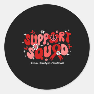 Groovy Support Squad Brain Aneurysm Awareness Runt Klistermärke