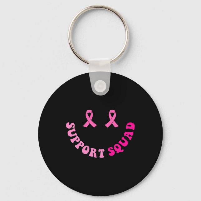 Groovy Support Squad Breast Cancer Awareness 2 Sid Nyckelring (Framsida)
