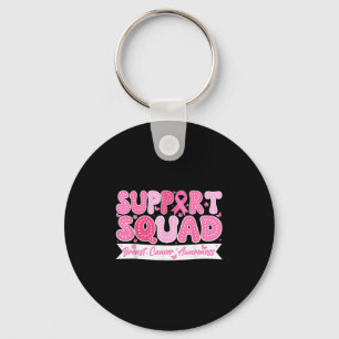 Groovy Support Squad Breast Cancer Awareness Rosa Nyckelring