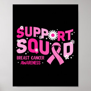 Groovy Support Squad Breast Cancer Awareness Rosa Poster