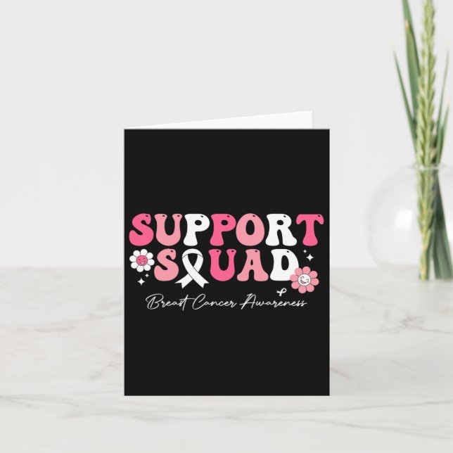 Groovy Support Squad Breast Cancer Awareness White Kort (Framsida)