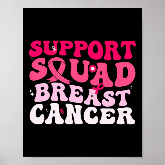 Groovy Support Squad Breast Cancer Awareness White Poster (Framsidan)