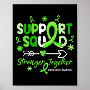 Groovy Support Squad Grönt Ribbon Kidney Disease A Poster
