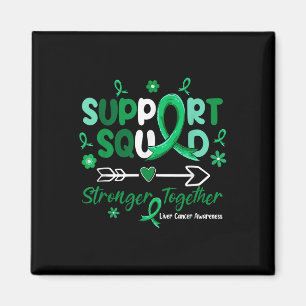 Groovy Support Squad Grönt Ribbon Liver Cancer Awa Magnet