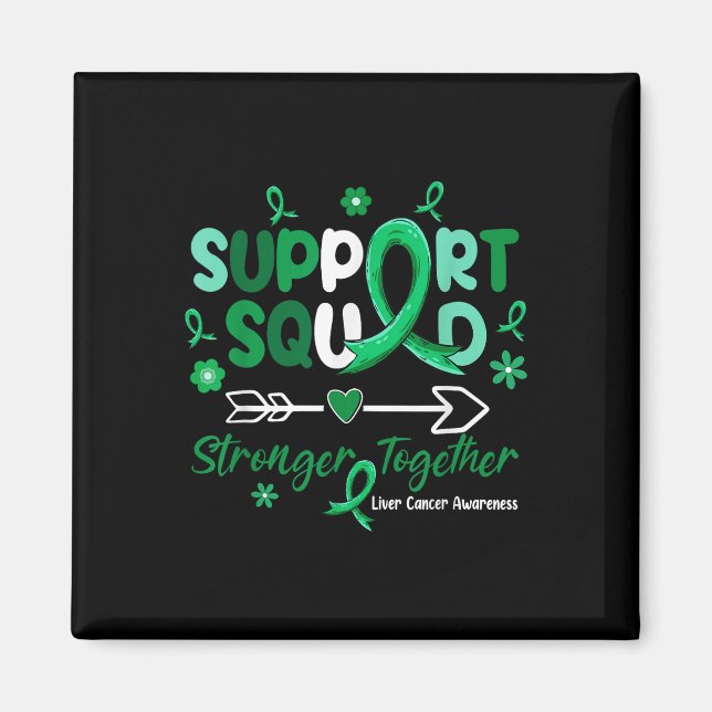 Groovy Support Squad Grönt Ribbon Liver Cancer Awa Magnet (Framsidan)