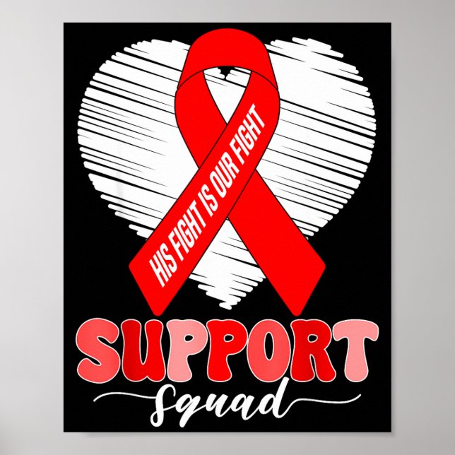 Groovy Support Squad His Fight Is Our Fight Heart  Poster (Framsidan)