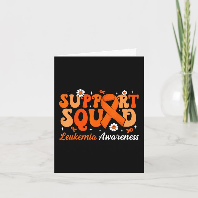 Groovy Support Squad Leukemi Medvetenhet Månad Vio Kort (Framsida)
