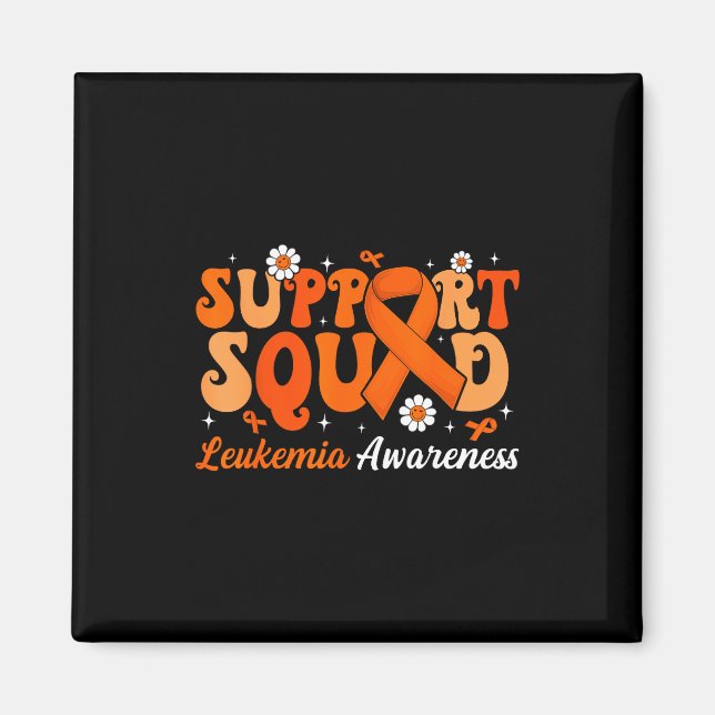 Groovy Support Squad Leukemi Medvetenhet Månad Vio Magnet (Framsidan)