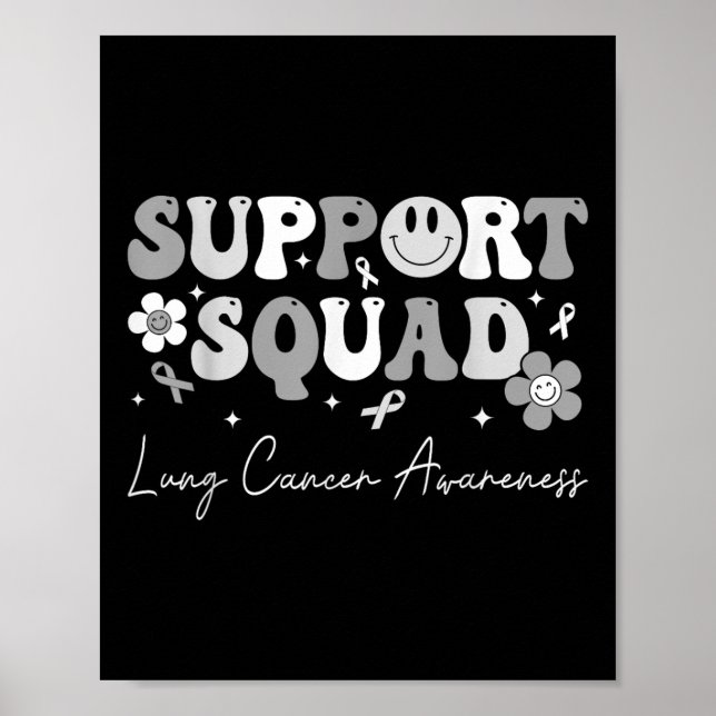 Groovy Support Squad Lung Cancer Awareness White R Poster (Framsidan)