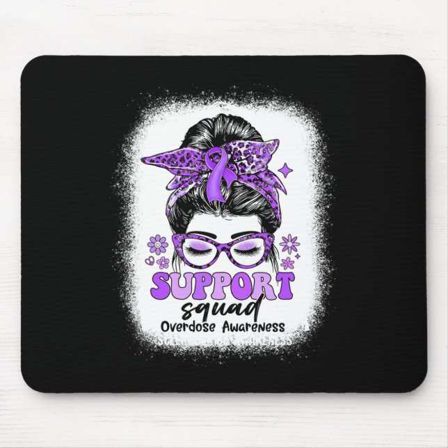 Groovy Support Squad Messy Bun Överdosering Medvet Musmatta (Framsidan)