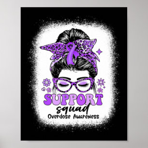 Groovy Support Squad Messy Bun Överdosering Medvet Poster