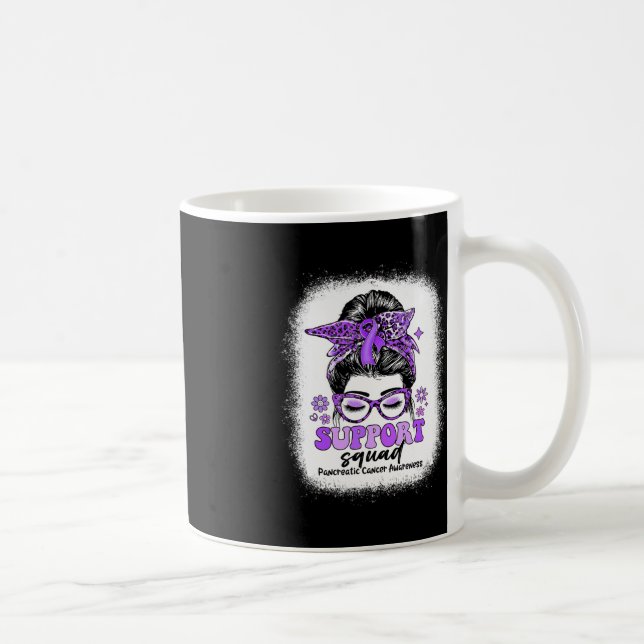 Groovy Support Squad Messy Bun Pancreatic Cancer Kaffemugg (Höger)