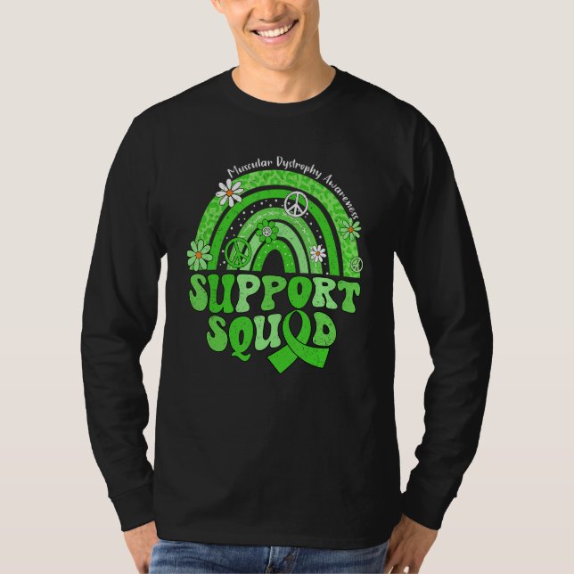 Groovy Support Squad Rainbow Muscular Dystrophy Aw T Shirt (Framsida)