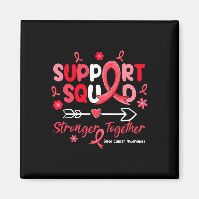 Groovy Support Squad Red Ribbon Blood Cancer Medve Magnet (Framsidan)