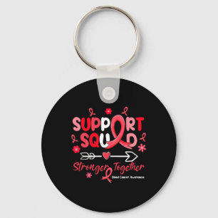 Groovy Support Squad Red Ribbon Blood Cancer Medve Nyckelring