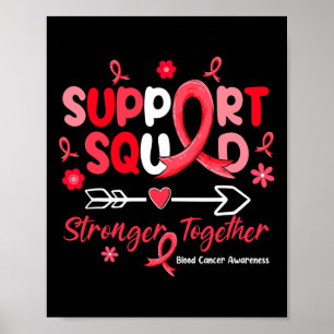Groovy Support Squad Red Ribbon Blood Cancer Medve Poster