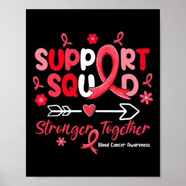Groovy Support Squad Red Ribbon Blood Cancer Medve Poster (Framsidan)