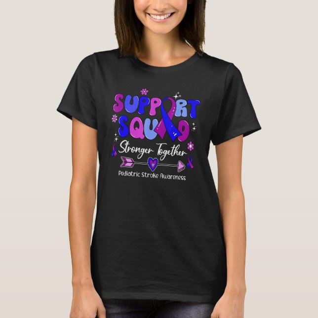Groovy Support Squad Ribbon Emanuel Syndrome Aware T Shirt (Framsida)