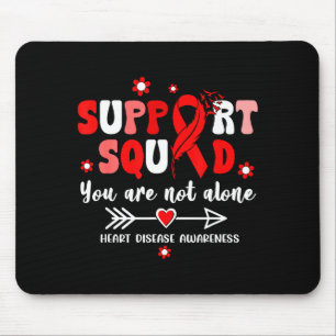 Groovy Support Squad Röd Band Hjärtsjukdom Medvete Musmatta