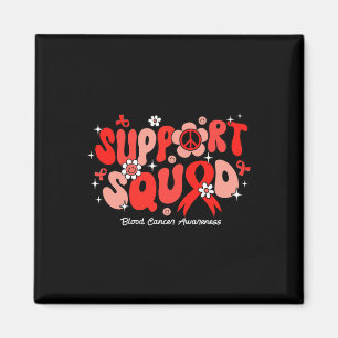 Groovy Support Squad Rött band Blodcancer Medveten Magnet