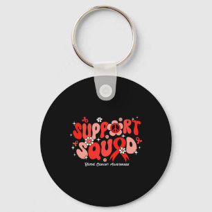 Groovy Support Squad Rött band Blodcancer Medveten Nyckelring